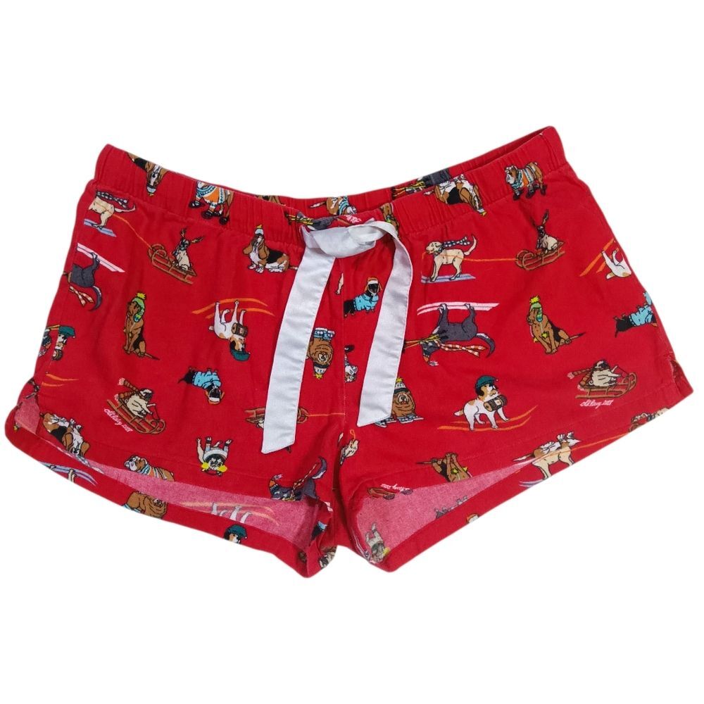 Old Navy Red Winter Holiday Dog Sleep Shorts Sz L
